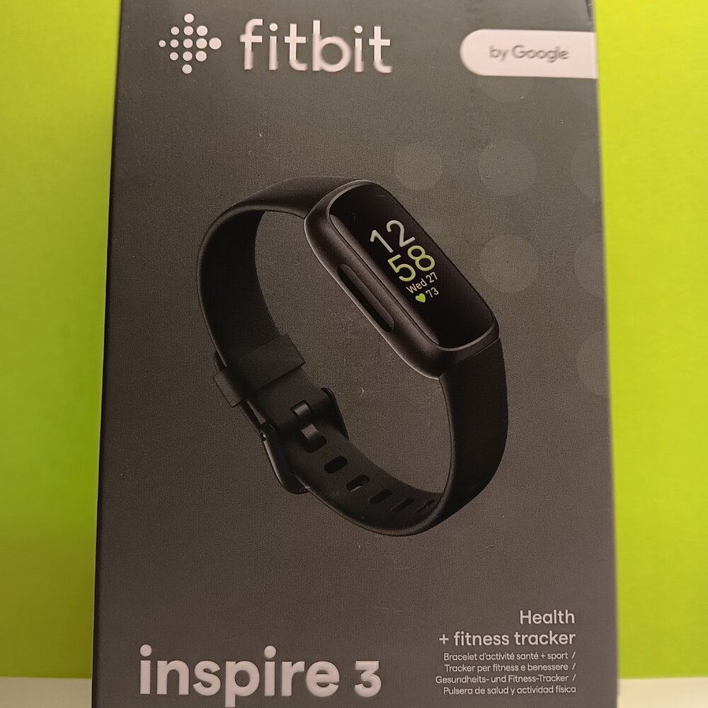 Fitbit Inspire 3 Google Heart Rate Monitor Health & Fitness Tracker | Black NIBc